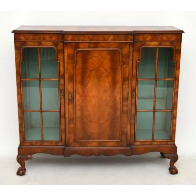 Antikes Walnuss Bookcase Breakfront