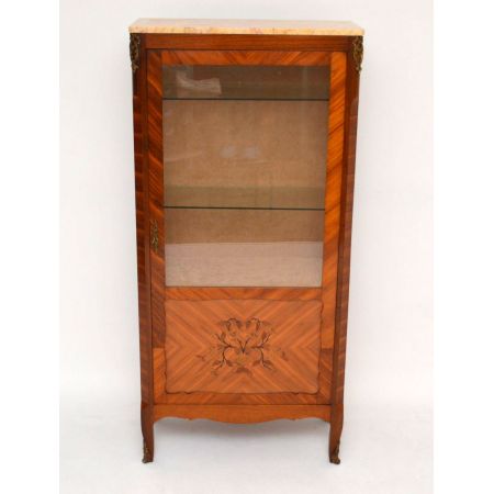 Schönes antikes Display Cabinet Vitrine mit Marmor