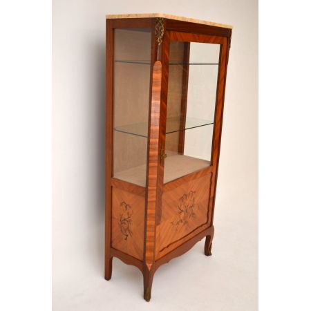 Schönes antikes Display Cabinet Vitrine mit Marmor