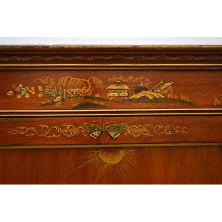 Antike exotische Chinoiserie Vitrine Mahagoni 