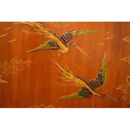 Antike exotische Chinoiserie Vitrine Mahagoni 