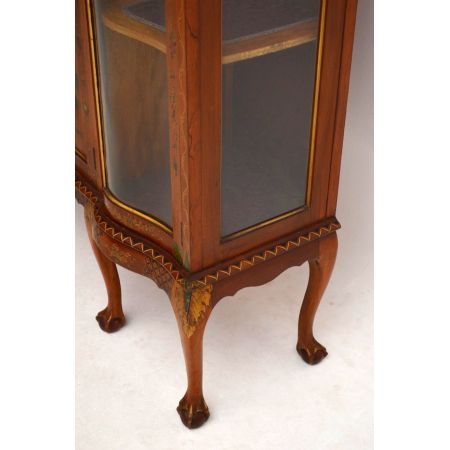 Antike exotische Chinoiserie Vitrine Mahagoni 
