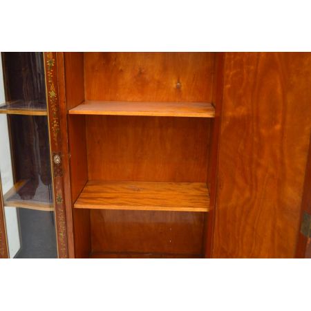 Antike exotische Chinoiserie Vitrine Mahagoni 