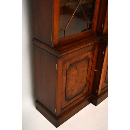 Antikes Breakfront Bücherregal mit Schubladen