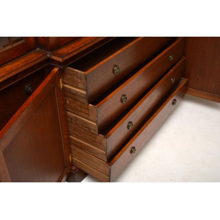 Antikes Breakfront Bücherregal mit Schubladen