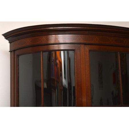 Antike Edwardian Intarsien Vitrine