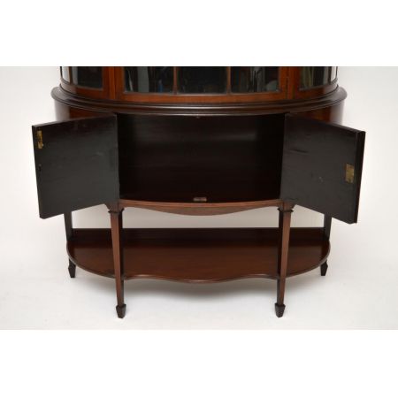 Antike Edwardian Intarsien Vitrine