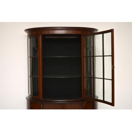 Antike Edwardian Intarsien Vitrine