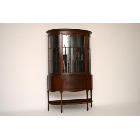 Antike Edwardian Intarsien Vitrine