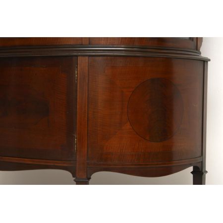 Antike Edwardian Intarsien Vitrine