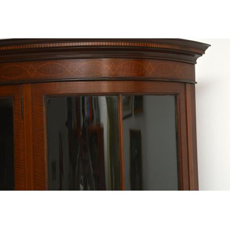 Antike Edwardian Intarsien Vitrine