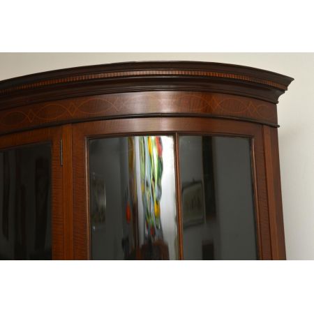 Antike Edwardian Intarsien Vitrine