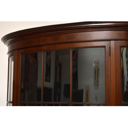 Antike Edwardian Intarsien Vitrine