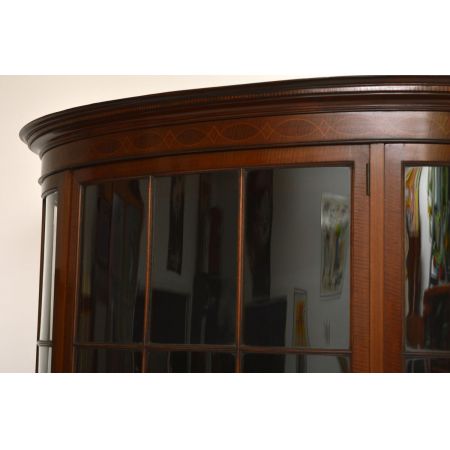 Antike Edwardian Intarsien Vitrine