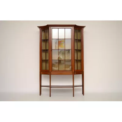Große Edwardian Mahagoni Vitrine