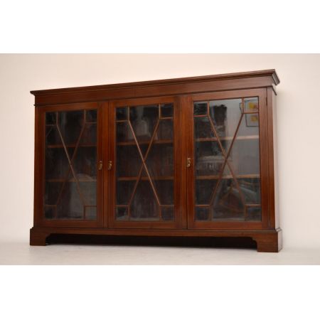 Antik Edwardian Mahagoni „Dwarf“ Vitrine