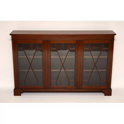 Antik Edwardian Mahagoni „Dwarf“ Vitrine