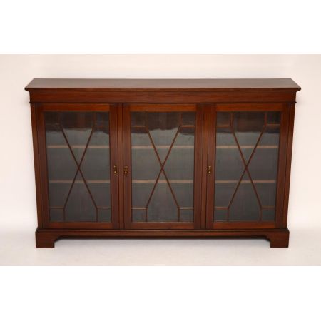 Antik Edwardian Mahagoni „Dwarf“ Vitrine