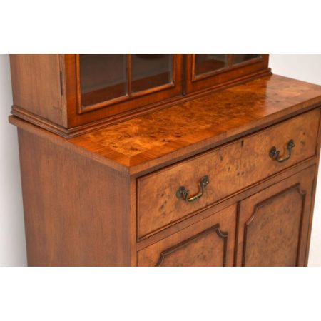 Antike Burr Nussbaum Sekretär-Bücherregal