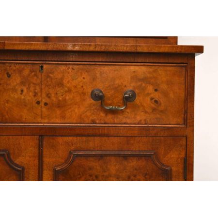 Antike Burr Nussbaum Sekretär-Bücherregal