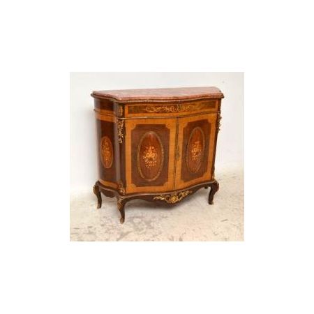 Antiik  French Style Marble Top Inlaid Kabinet Marmortop 