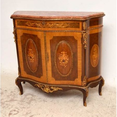 Antiik  French Style Marble Top Inlaid Kabinet Marmortop 