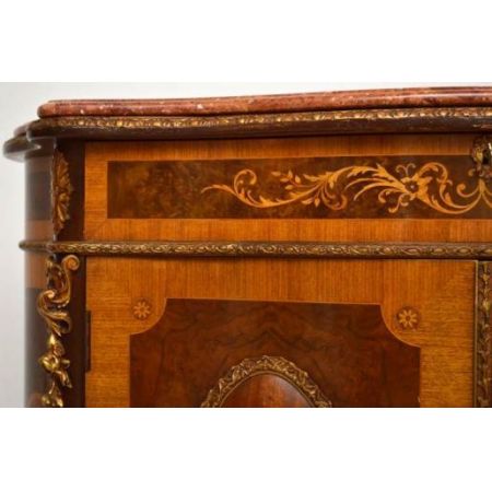 Antiik  French Style Marble Top Inlaid Kabinet Marmortop 