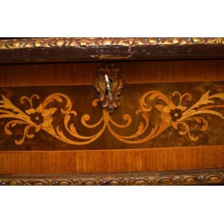 Antiik  French Style Marble Top Inlaid Kabinet Marmortop 