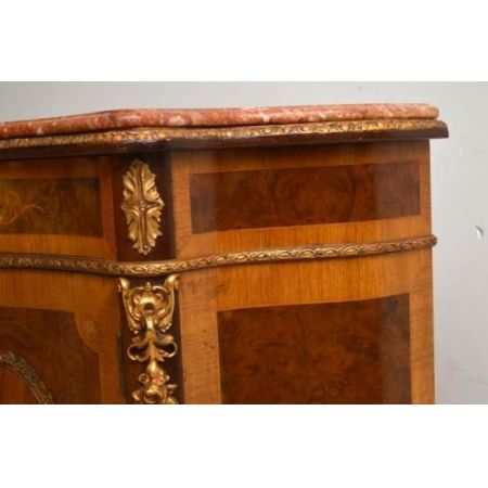 Antiik  French Style Marble Top Inlaid Kabinet Marmortop 