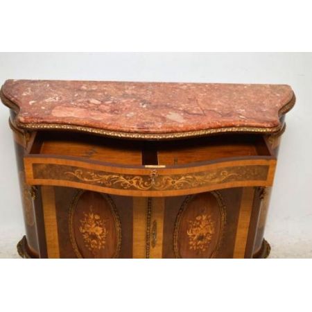 Antiik  French Style Marble Top Inlaid Kabinet Marmortop 