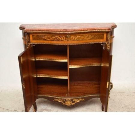 Antiik  French Style Marble Top Inlaid Kabinet Marmortop 