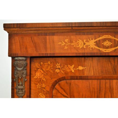 Antike viktorianische Intarsien Walnuss Credenza