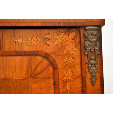 Antike viktorianische Intarsien Walnuss Credenza