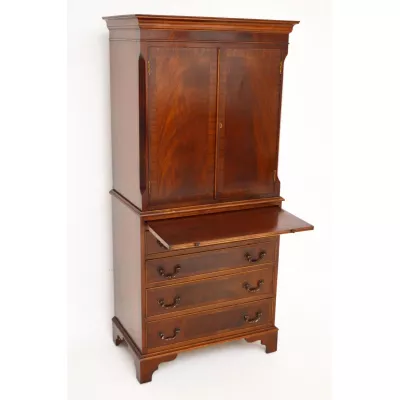 Antiker Georgian Mahagoni Schrank - Tallboy