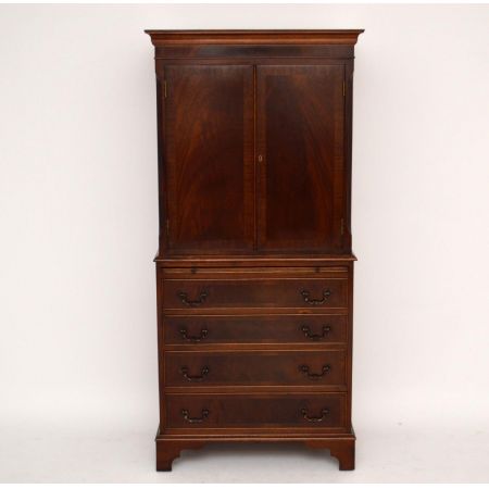 Antiker Georgian Mahagoni Schrank - Tallboy
