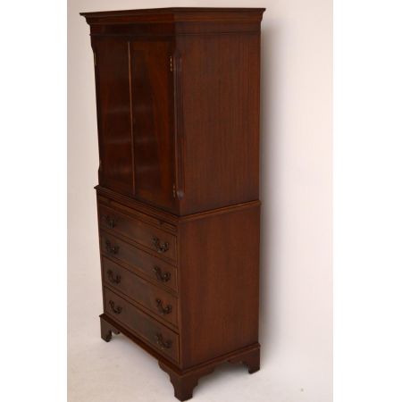 Antiker Georgian Mahagoni Schrank - Tallboy