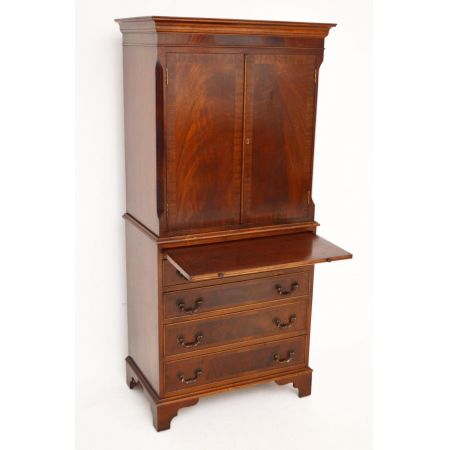 Antiker Georgian Mahagoni Schrank - Tallboy