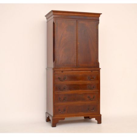 Antiker Georgian Mahagoni Schrank - Tallboy