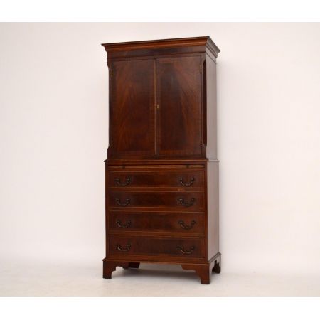 Antiker Georgian Mahagoni Schrank - Tallboy