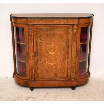 Antike  Victorianische  Inlaid  Nussbaum  Credenza 