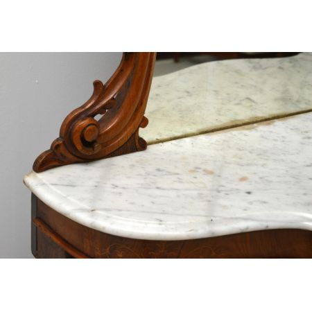 Antike Victorian Burr Nussbaum Beistellkommode