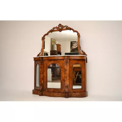 Antike Victorian Burr Nussbaum Beistellkommode