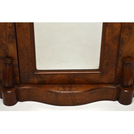 Antike Victorian Burr Nussbaum Beistellkommode