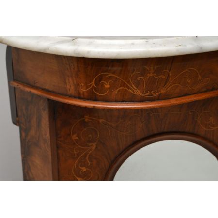 Antike Victorian Burr Nussbaum Beistellkommode