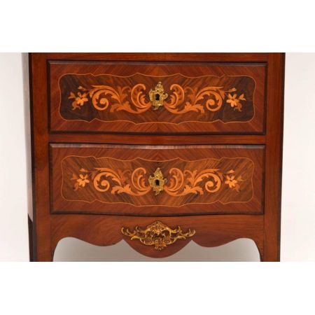 Antiker französischer Intarsien Palisander Marmor Top Kabinett