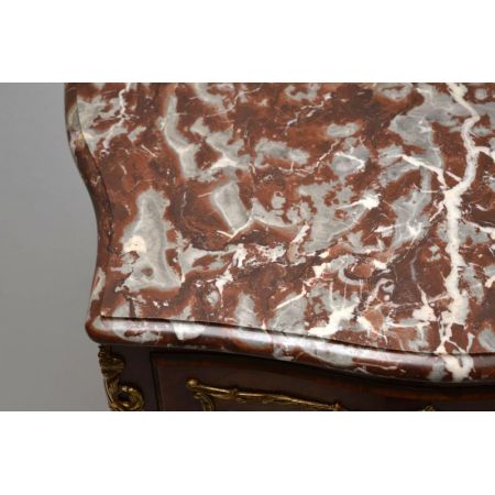 Antiker französischer Intarsien Palisander Marmor Top Kabinett