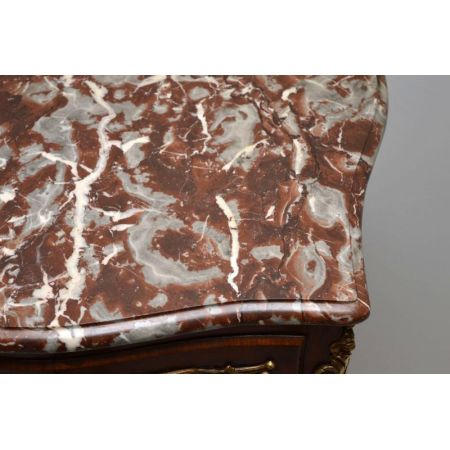 Antiker französischer Intarsien Palisander Marmor Top Kabinett