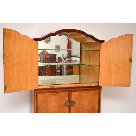 Antikes Burr Nussbaum Cocktail Getränke Kabinett