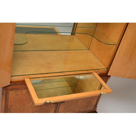 Antikes Burr Nussbaum Cocktail Getränke Kabinett