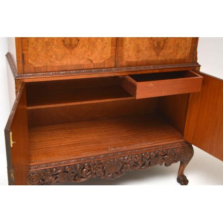 Antikes Burr Nussbaum Cocktail Getränke Kabinett